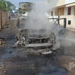 Lido Marini, incendio distrugge l’auto di turisti. Intervengono i vigili del fuoco