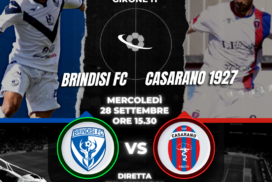 Brindisi-Casarano: il big match della 4^ giornata di serie D in diretta su Antenna Sud